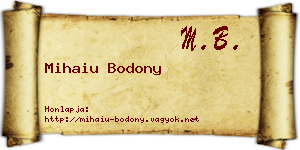 Mihaiu Bodony névjegykártya